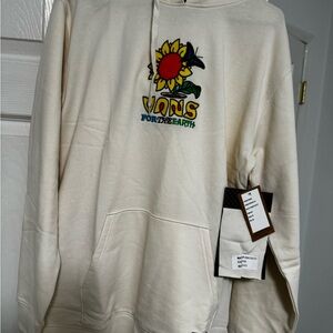 Vans Off-White Hoodie with Sunflower Design
